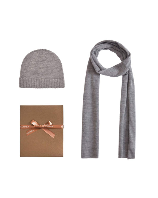 EURKEA Merino Wool Scarf & Beanie Gift Set