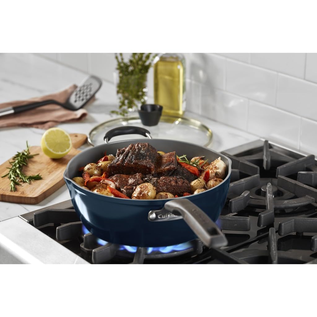 Cuisinart 4-Pc Navy Cookware Set with Steamer