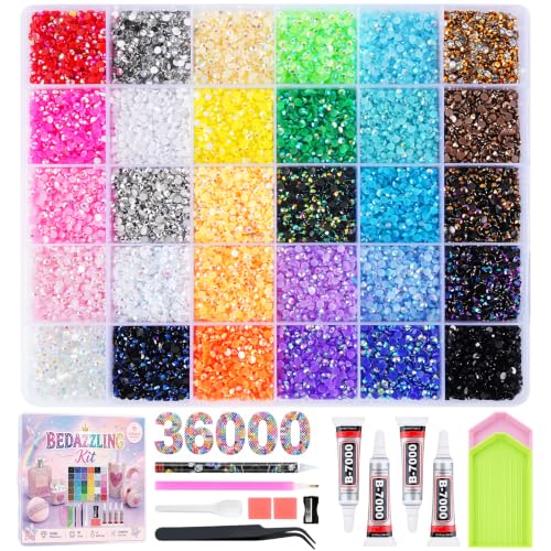 36000 Count Resin Jelly Flatback Rhinestones Assortment