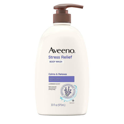 Aveeno Lavender Stress Relief Body Wash, 33 FL OZ