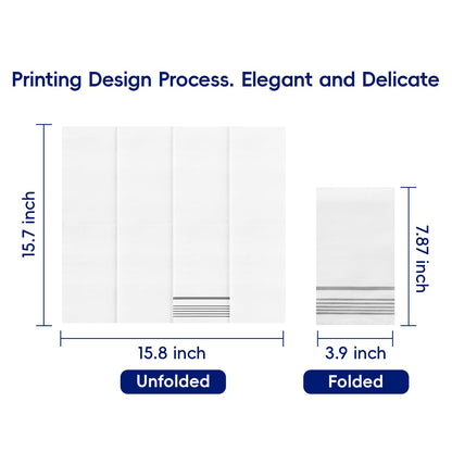 200 Pack Silver Disposable Paper Napkins, 2-Ply