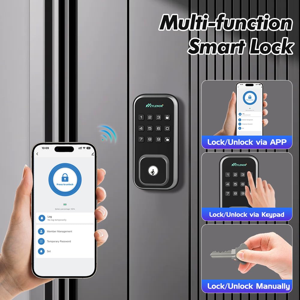 Zylenor Smart Keyless Entry Door Lock with WiFi