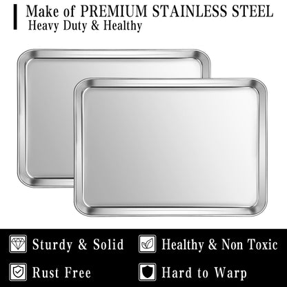 2-Pack Stainless Steel Cookie Baking Sheet Set