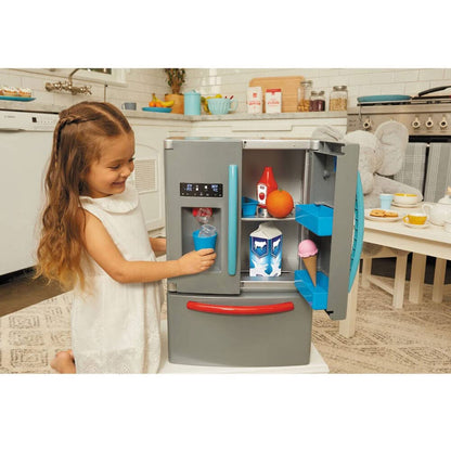 Little Tikes First Fridge Refrigerator with Ice Dispenser Pretend Play Appliance for Kids, Play Kitchen Set with Playset Accessories Unique Toy Multi-Color, 15.8” Wide x 11.5” deep x 23” Tall