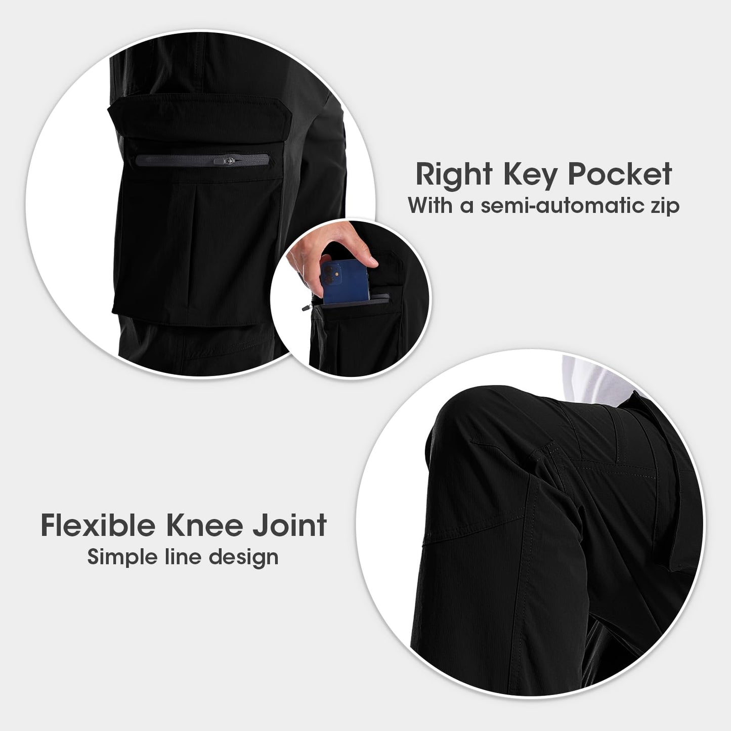 Men's Quick-Dry Cargo Hiking Pants by BondiTrekk