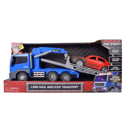 Maxx Action Long Hauler Wrecker with Car