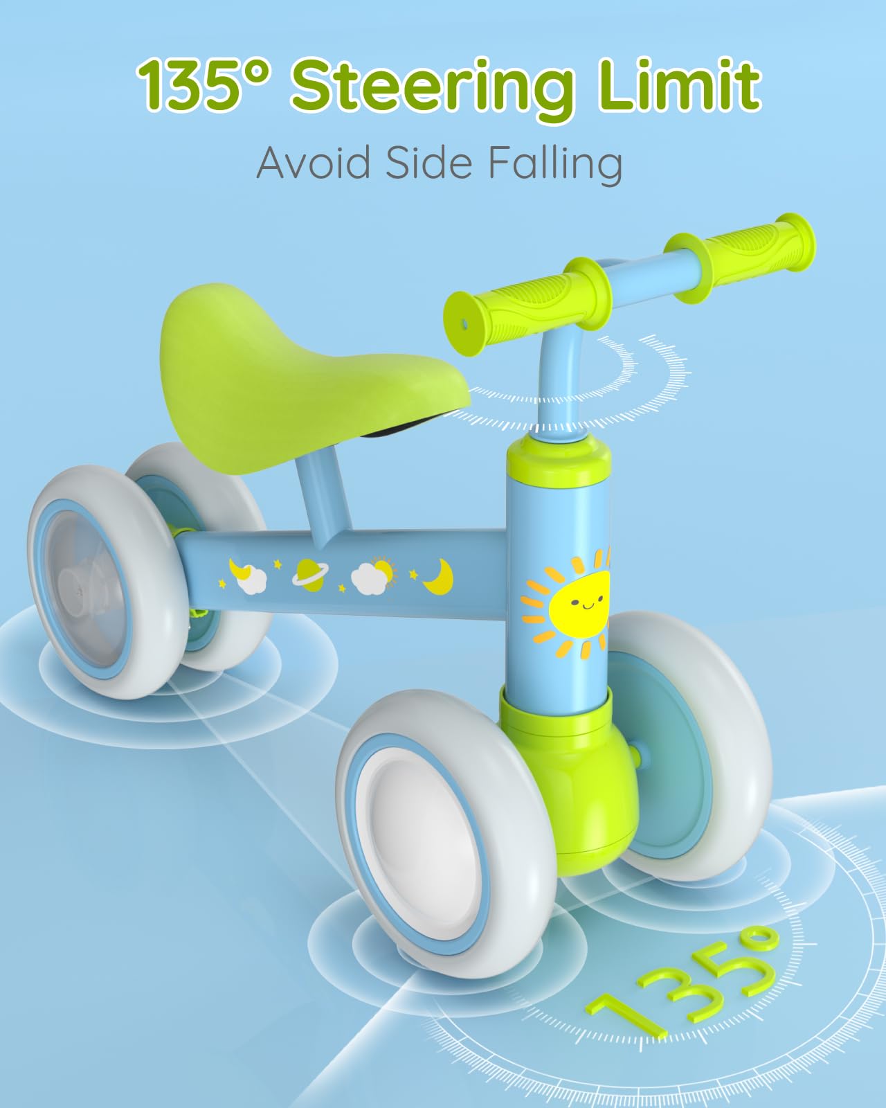 Colorful Toddler Balance Bike for 1 Year Olds