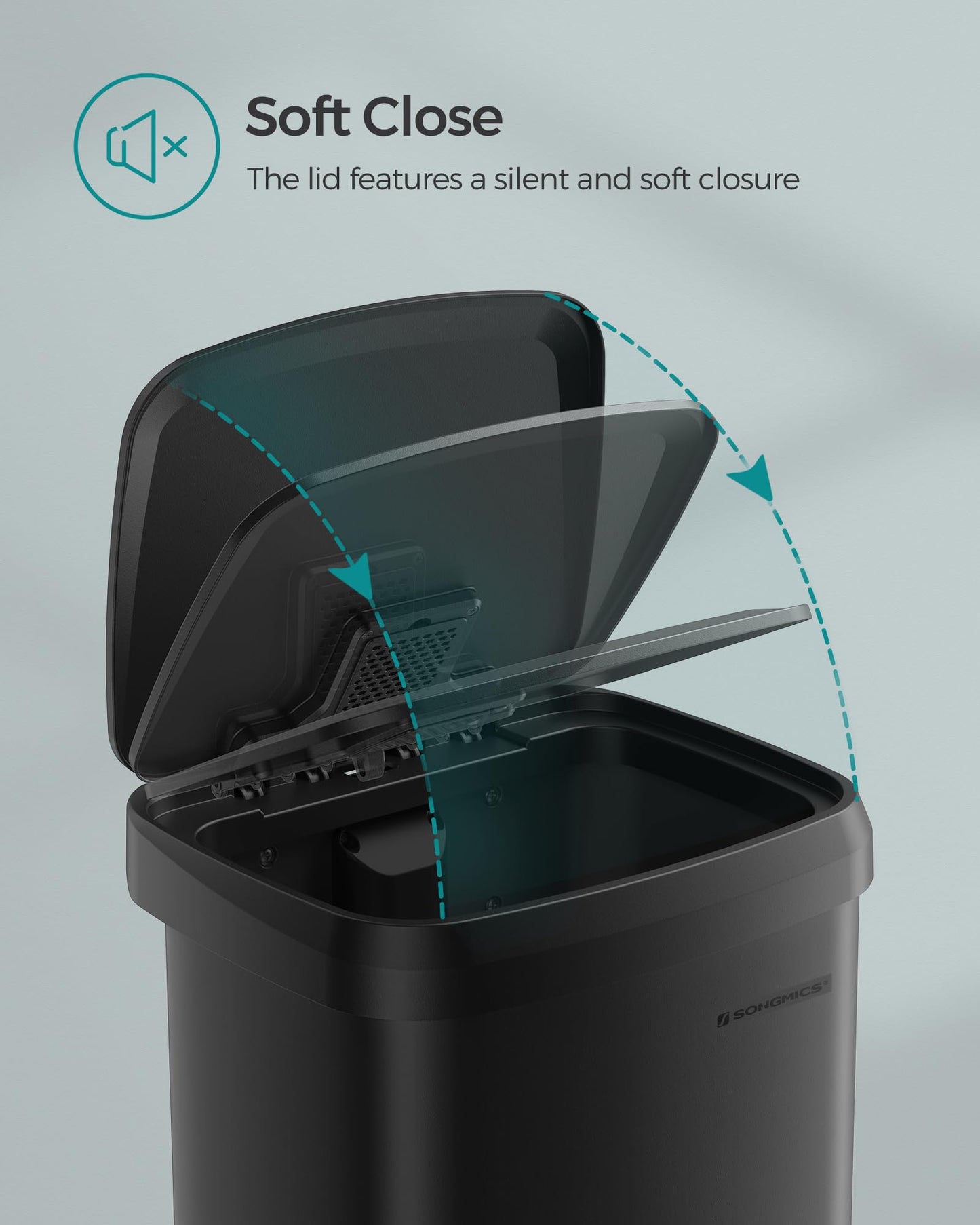 13 Gallon SONGMICS Stainless Steel Trash Can