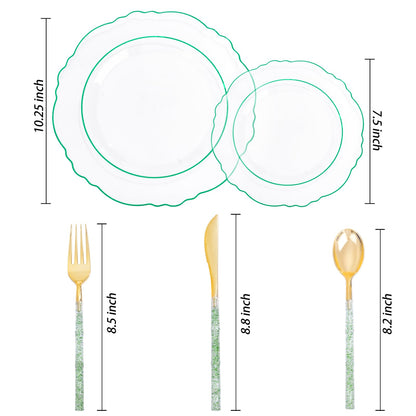 150 Pack Disposable Plates with Cutlery Set