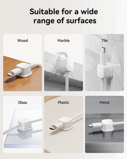 6-Pack Magnetic Cable Clips for Desk Organizer