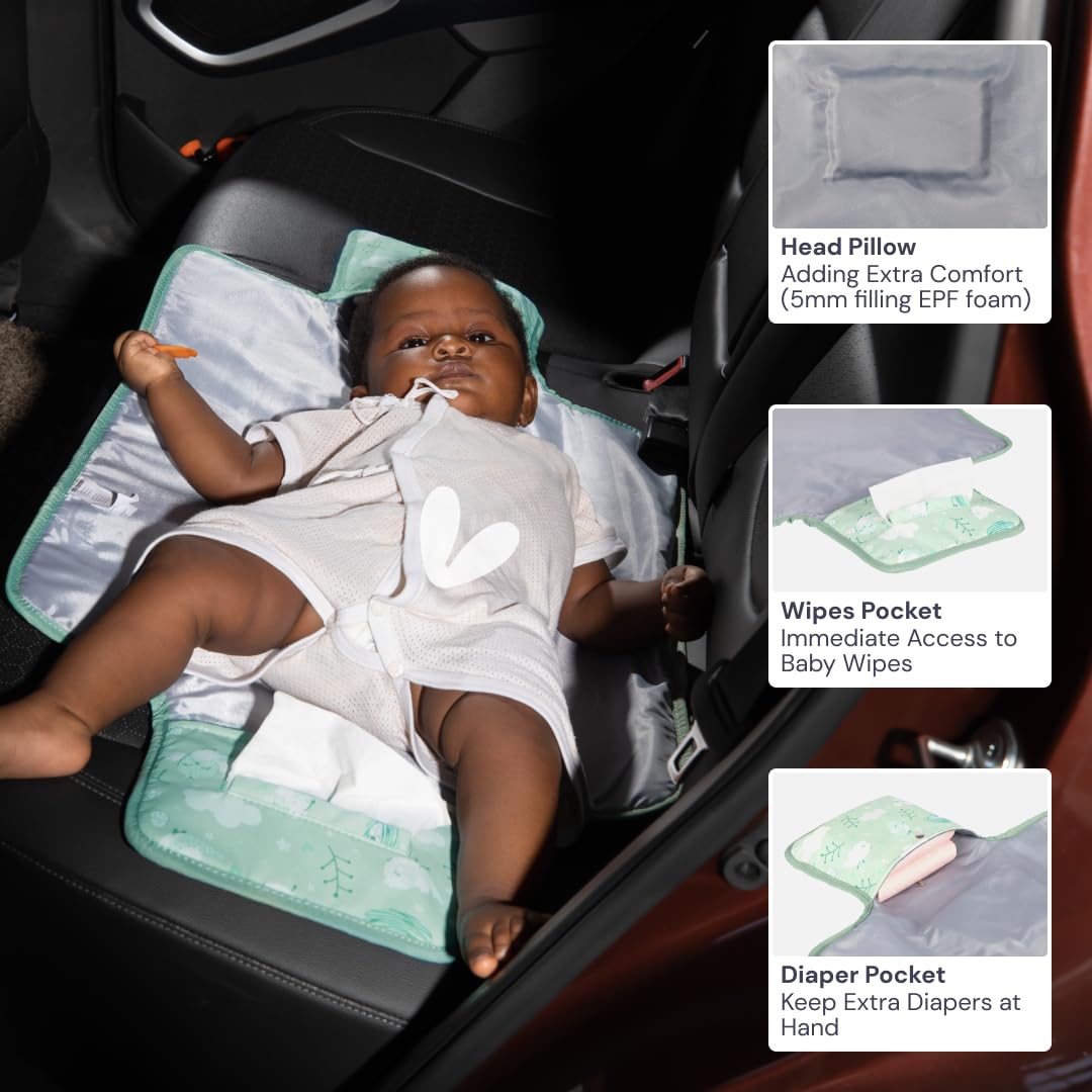 BabbleRoo Portable Baby Changing Pad with Pockets