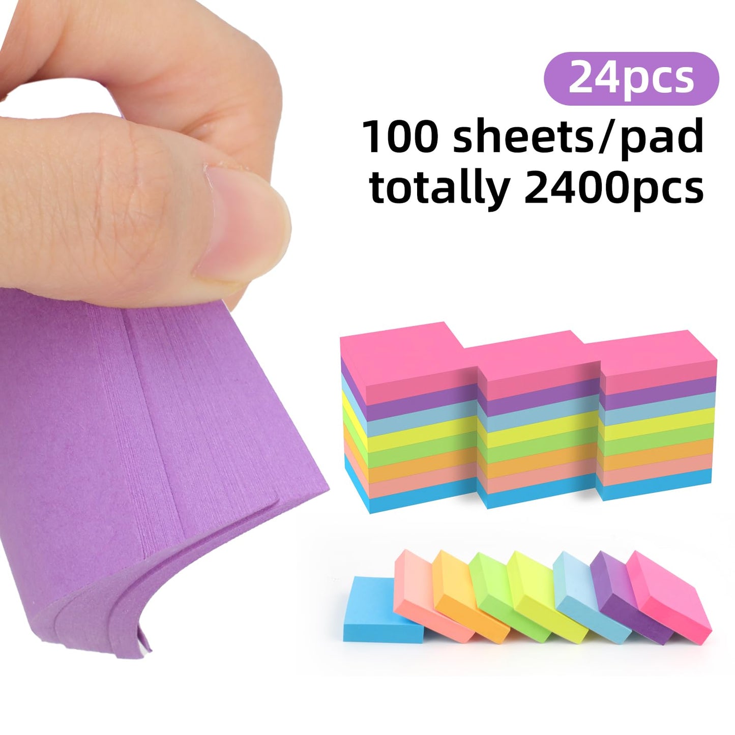 Azureal Mini Sticky Notes 1.5x2 Inches, 24 Pack