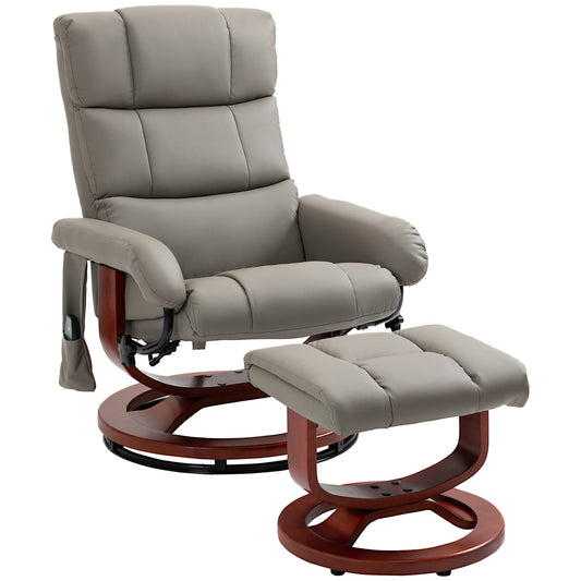 HOMCOM Massage Recliner Chair with Ottoman