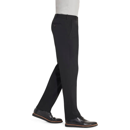 Van Heusen Men's Wrinkle Free Stretch Flat Front Dress Pant, Black, 33W x 32L