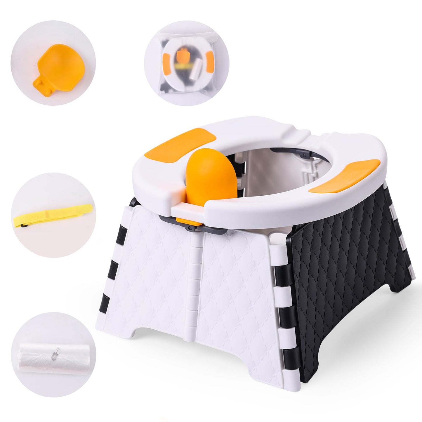 Portable Potty for Toddler Travel, Kids Travel Potty Training Chair with Travel Bag, Baby Potty Training Toilet for Outdoor and Indoor Easy to Clean (White) by Yszawmx, Includes 30 Replacement Bags