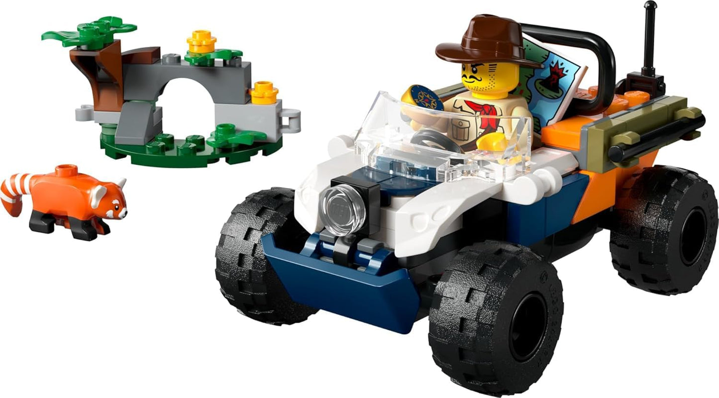 LEGO City Jungle Explorer ATV Red Panda Mission Car Toy, Fun Summer Toy for Kids Ages 6 and Up, Jungle Explorer Minifigure & Animal Figure Included, Outdoor Toy Gift Idea for Adventure Fans, 60424