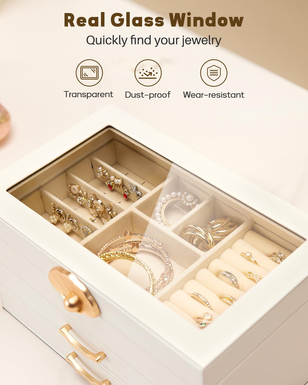 Enthralite 2-Drawer Jewelry Box Organizer for Women