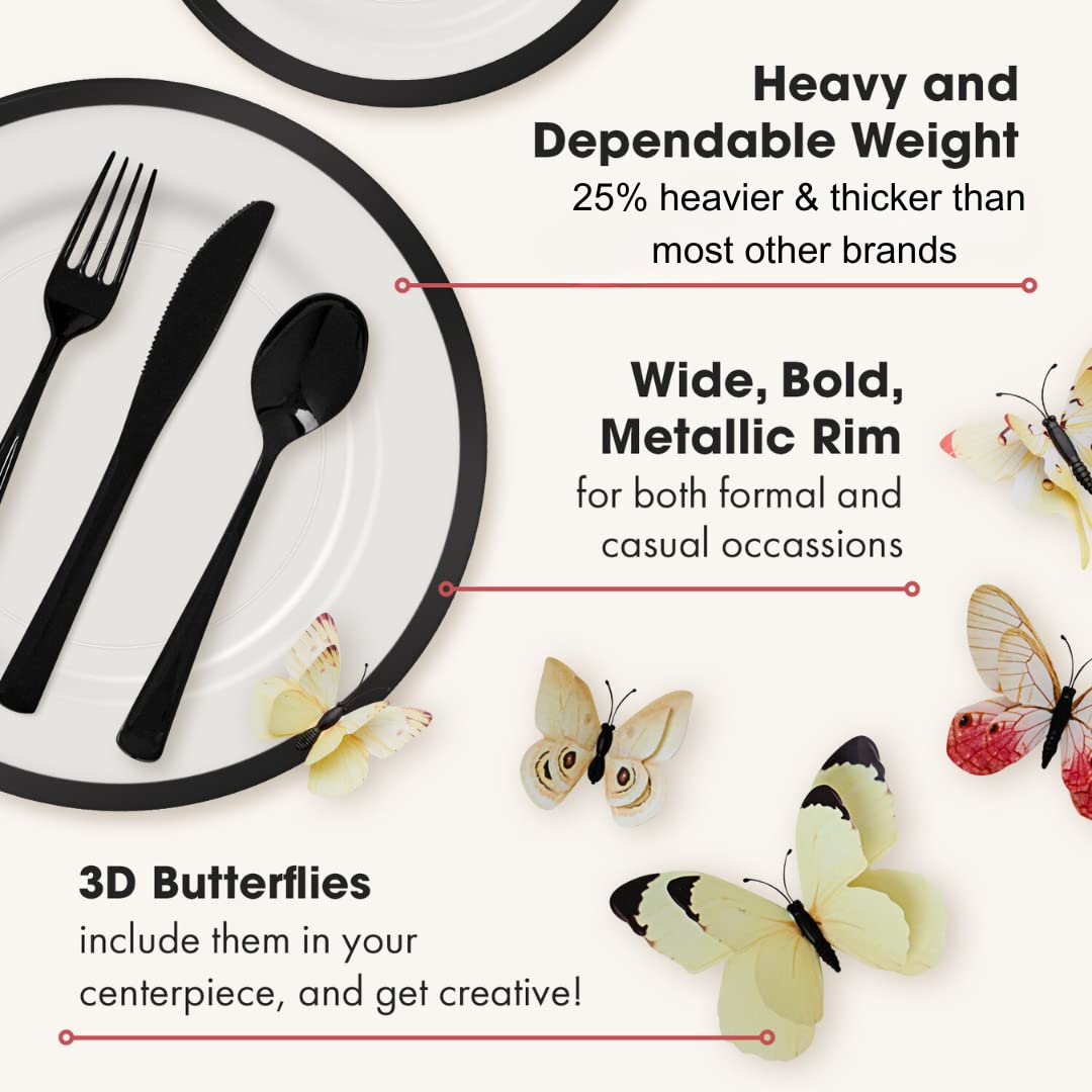 400 Pcs By Madee Heavyweight Elegant Disposable Dinnerware Set