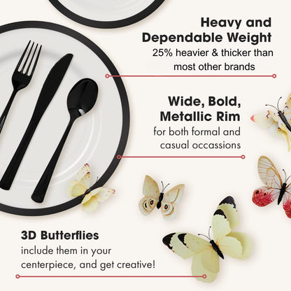400 Pcs By Madee Heavyweight Elegant Disposable Dinnerware Set