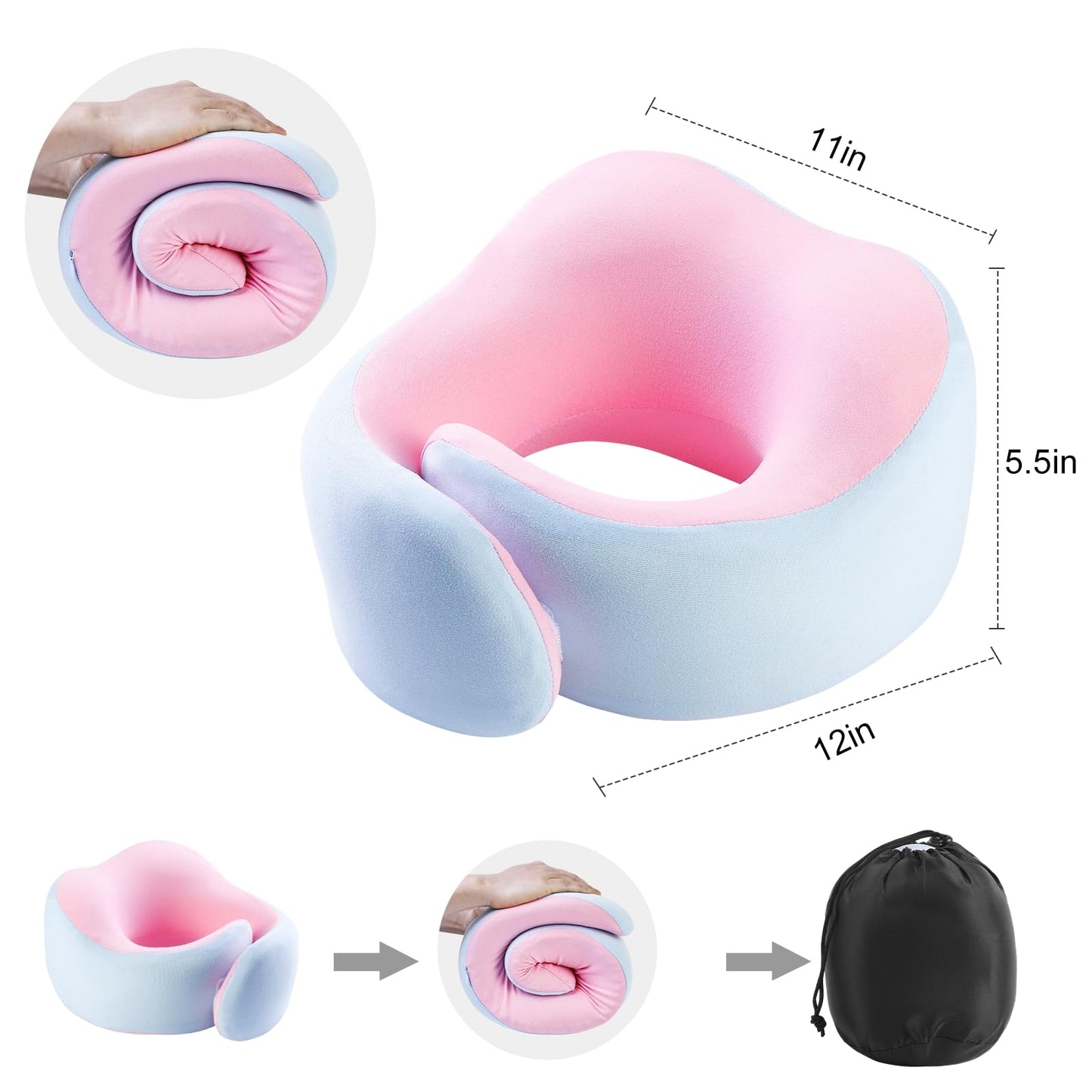 360° Memory Foam Travel Neck Pillow by Mrsdry