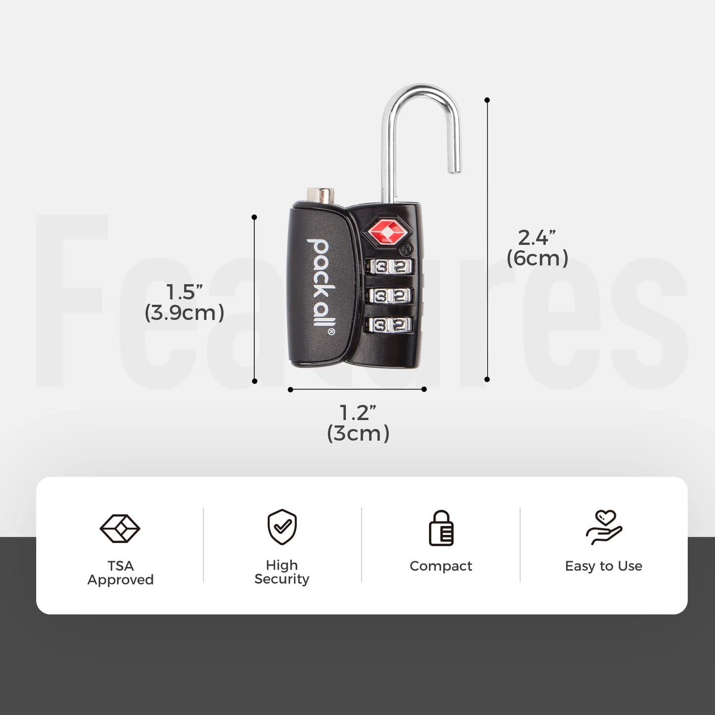 TSA Approved 3-Digit Combination Luggage Locks
