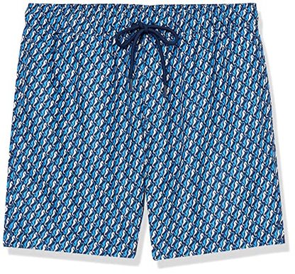 Amazon Essentials Men's 7" Quick-Dry Swim Trunk, Blue Seahorse, Small