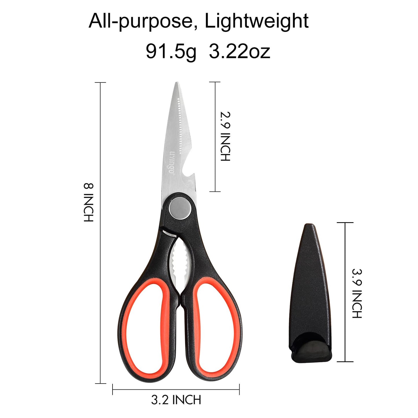 2 Pack LIVINGO Heavy Duty Kitchen Scissors