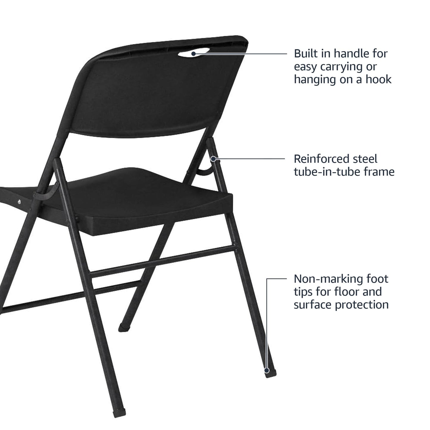 6-Pack Foldable Plastic Chairs by Amazon Basics