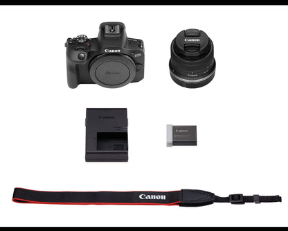 Canon EOS R100 Mirrorless Camera RF-S18-45mm F4.5-6.3 is STM Lens Kit, 24.1 Megapixel CMOS (APS-C) Sensor, 4K Video, RF Mount, Black