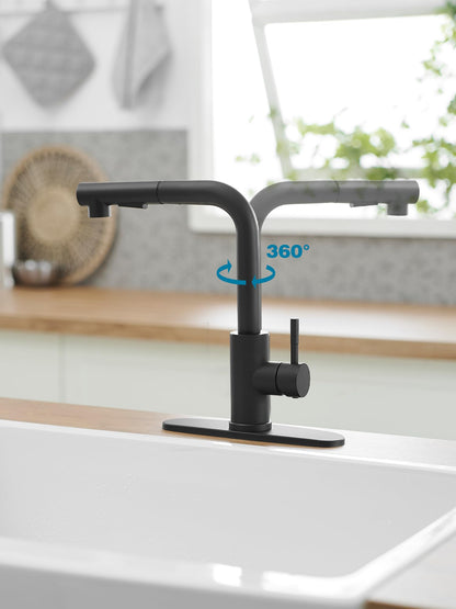 JOOM Black Pull Down Kitchen Faucet with Sprayer