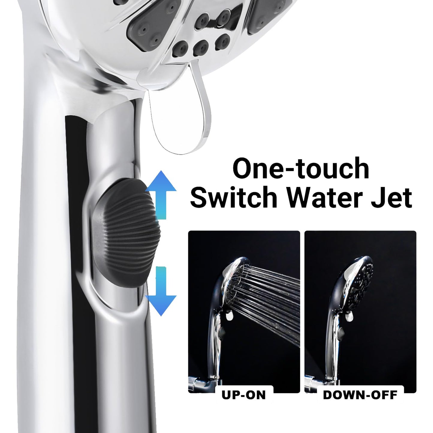 High Pressure Handheld Shower Head with 9 Settings