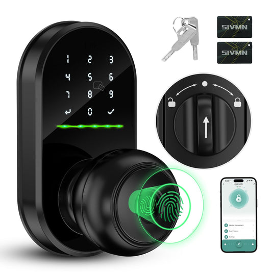 Keyless Fingerprint Smart Door Lock with Knob