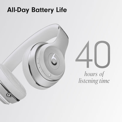 Beats Solo 3 - Wireless Bluetooth On-Ear Headphones, Apple & Android Compatible, Up to 40H of Battery Life - Silver (Latest Model)