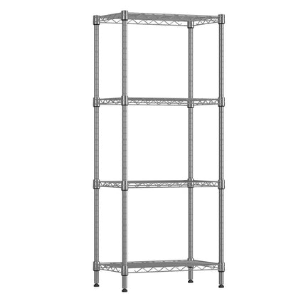 SINGAYE 4 Tier Shelf Adjustable Storage Shelf Wire Shelving,350LBS Load Capacity,Metal Storage Rack for Kitchen Office Home Storage Pantry Room,Silver,17.32" W X 11.41”D X43.3” H