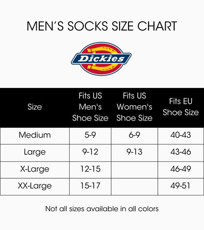 Dickies Moisture Control Crew Socks, 6 Pairs