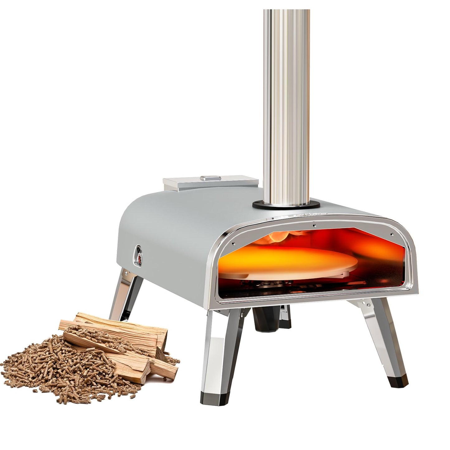 Portable 12" Wood Fired Pizza Oven for Outdoors