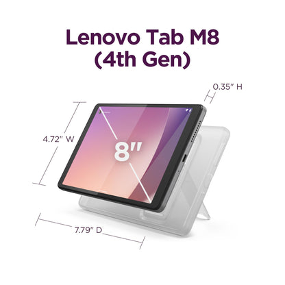 Lenovo Tab M8 Gen 4-2024 - Family Tablet - Google Kids Space - 8" HD Touch Display - 2 GB Memory - 32 GB Storage - MediaTek Helio A22 - Arctic Grey - Folio with Stand