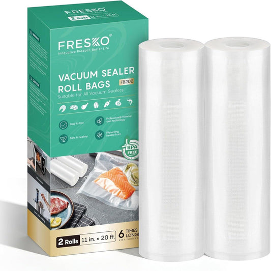 2 Pack Vacuum Sealer Bag Rolls for Food Storage