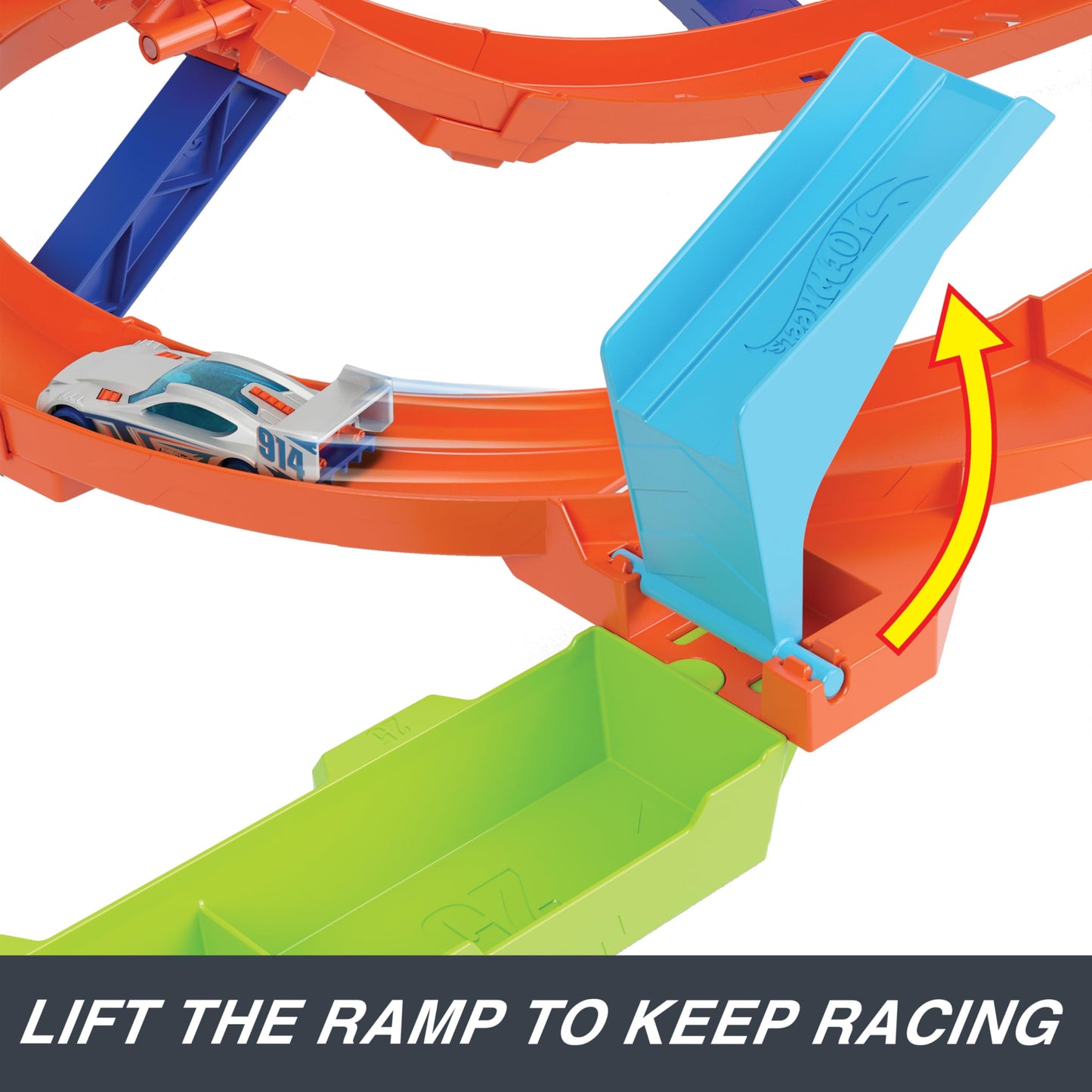 Hot Wheels Toy Car Track Set, Action Loop Cyclone Challenge Playset & 1:64 Scale Vehicle, 2 Ways to Play, Easy Storage