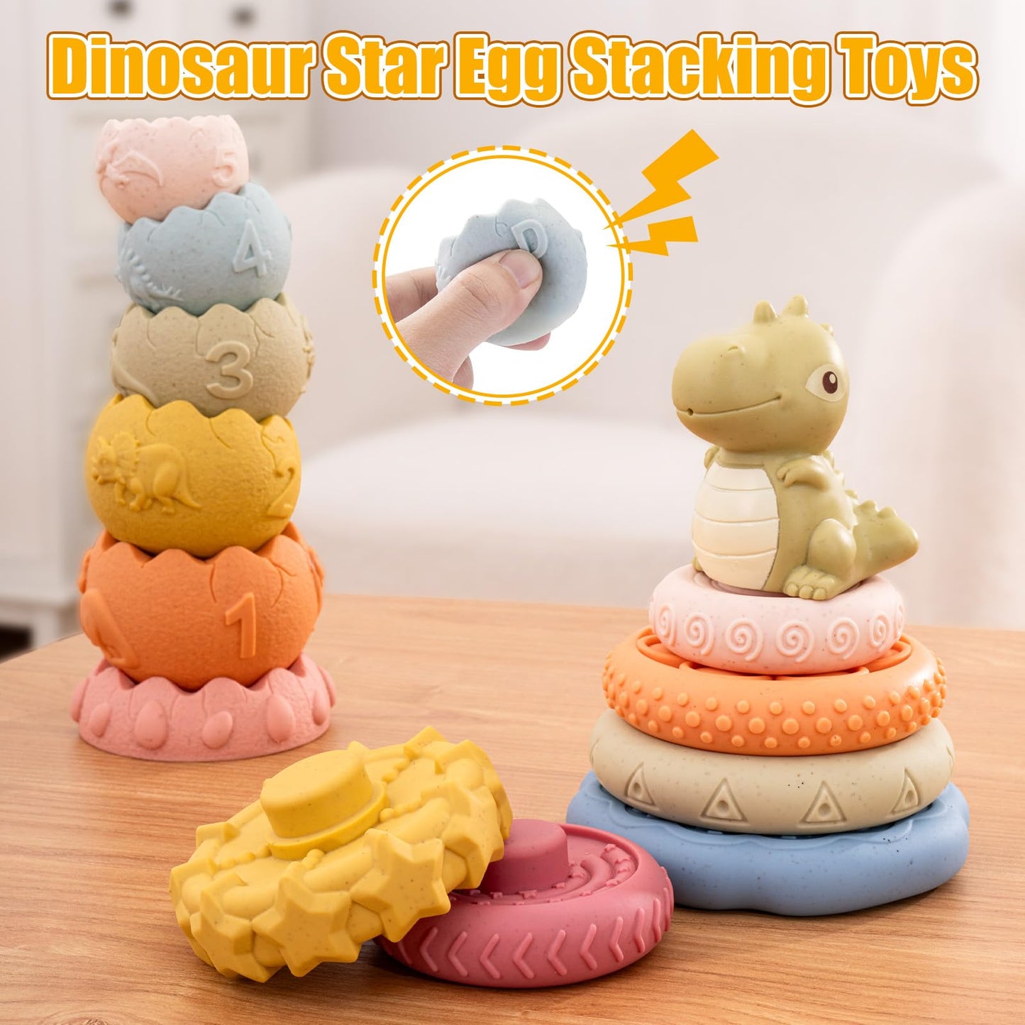 Montessori Stacking Toy Set for Babies 0-12 Months