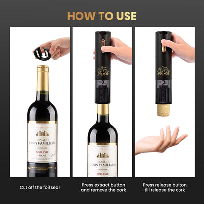 Electric Wine Opener Set with Aerator & Pourer