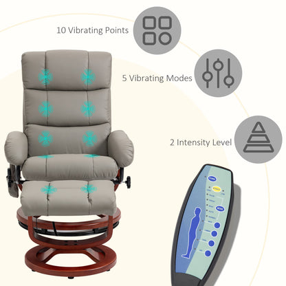 HOMCOM Massage Recliner Chair with Ottoman