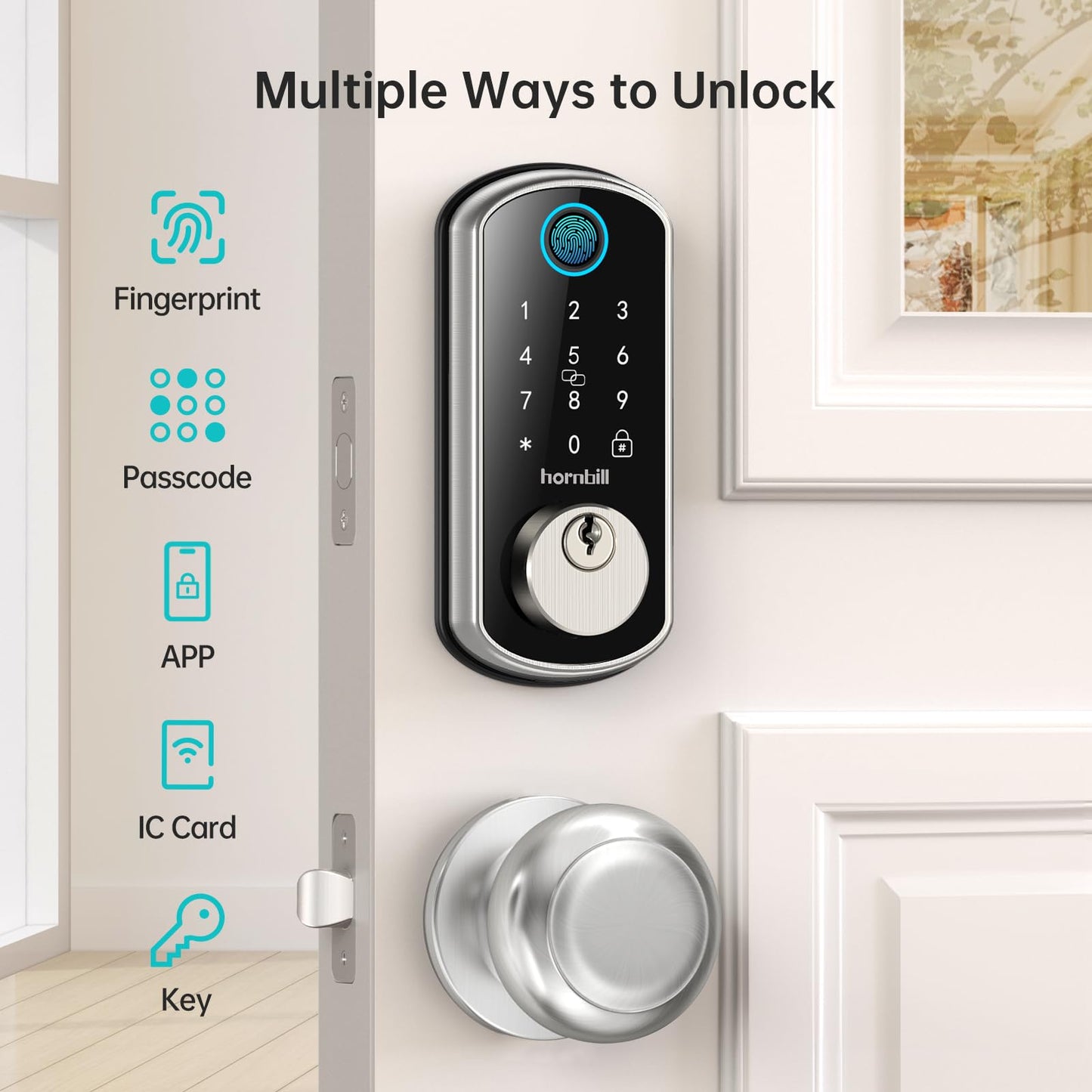 Smart WiFi Door Lock Set with Fingerprint Access