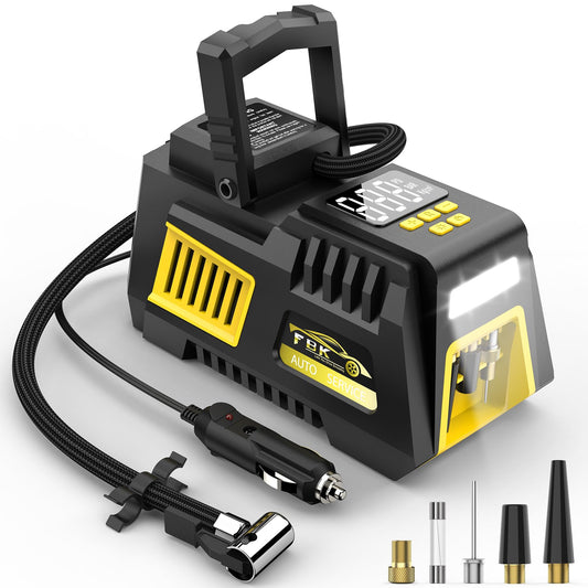 FBK Portable Digital Tire Inflator with LED Light