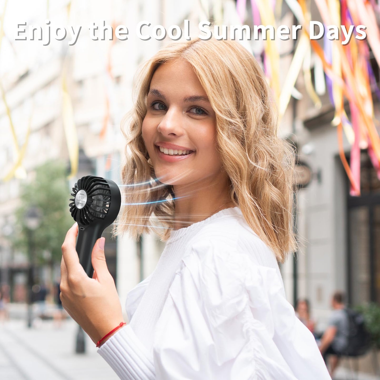 Portable USB Rechargeable Handheld Fan by DABAIHQ