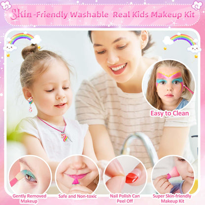 Makeup Kit for Girls Age 3-12, Princess Dress