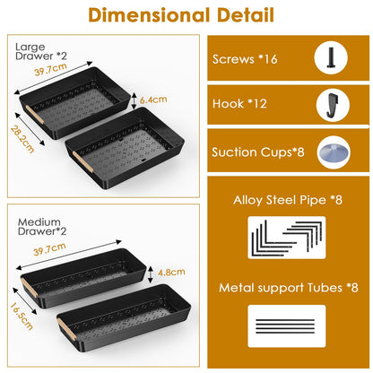 2-Pack Height Adjustable Under Sink Organizers