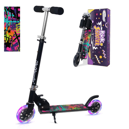 Kids Scooter with Light Up Wheels, Adjustable Height
