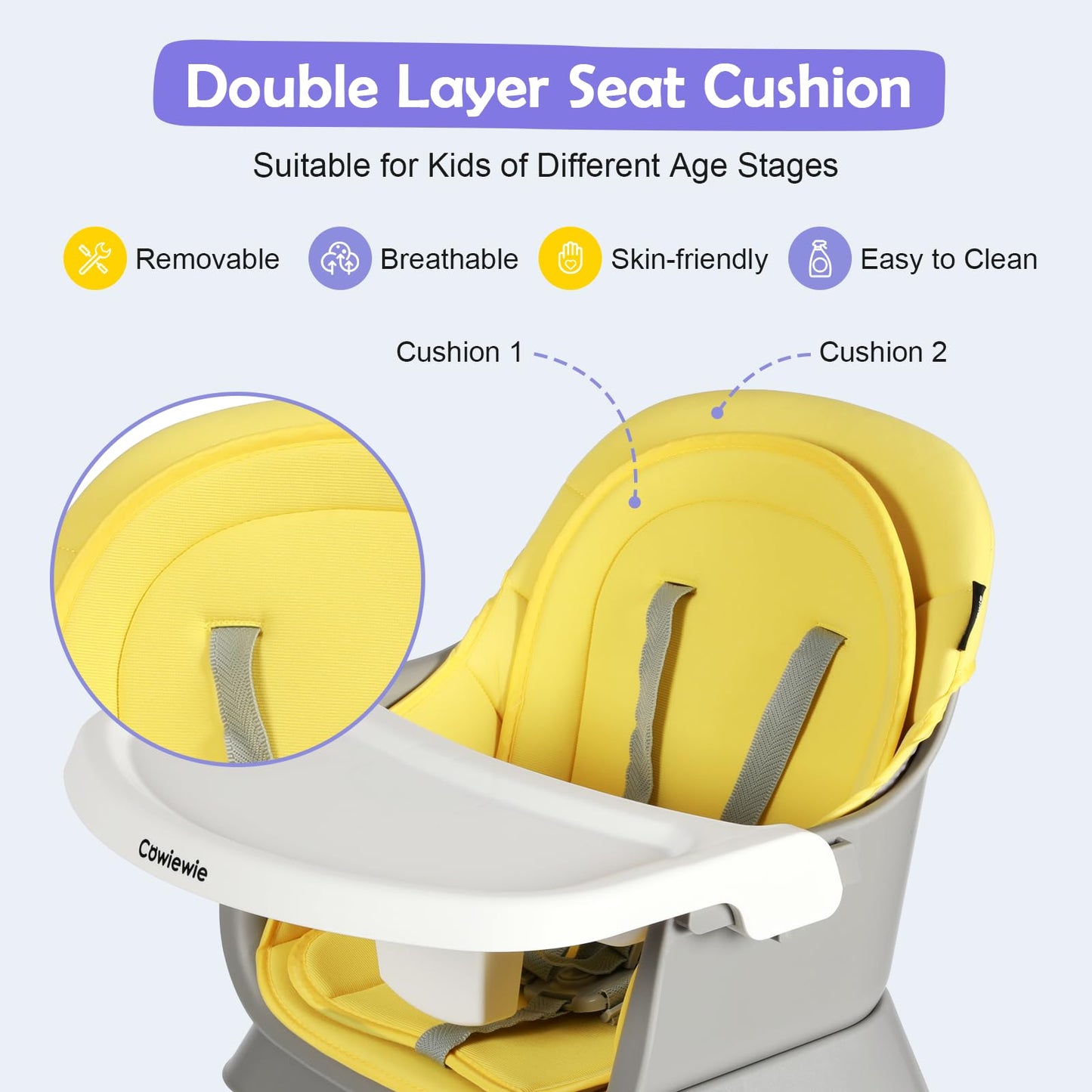 Cowiewie 8-in-1 Baby High Chair and Table Set