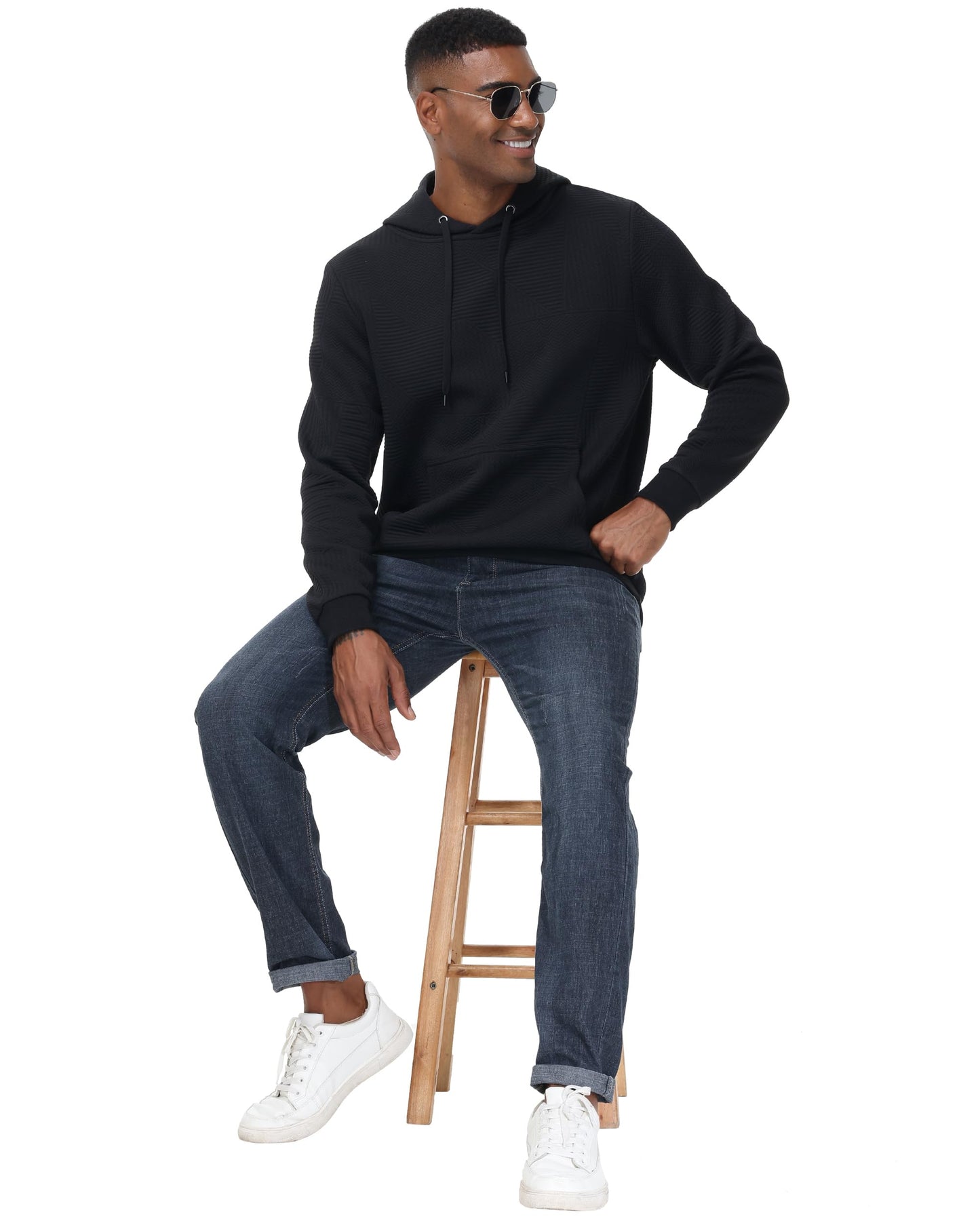 Men's Geometric Pullover Hoodie with Pocket